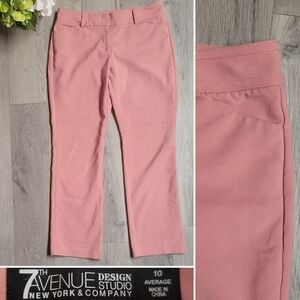 7th Avenue New York & Company Design Studio Mauve Straight Leg Pant, Women's 10